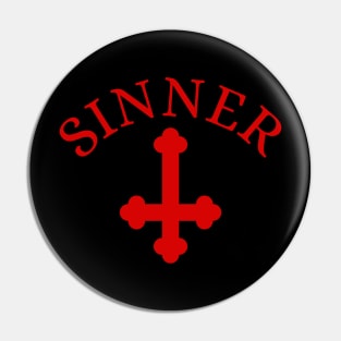 Sinner - inverted cross Pin