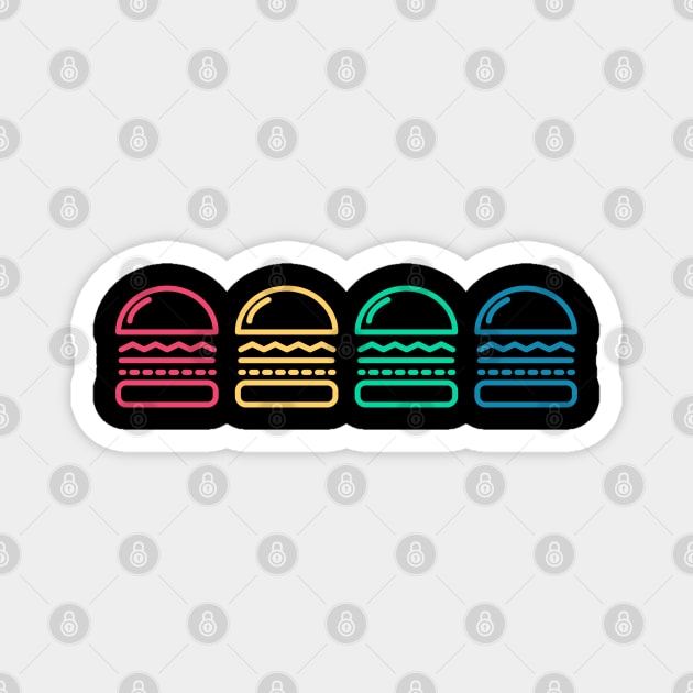 Colourful Burgers Magnet by OzInke