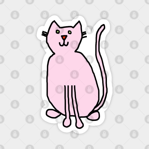 Pink Cat Magnet by ellenhenryart