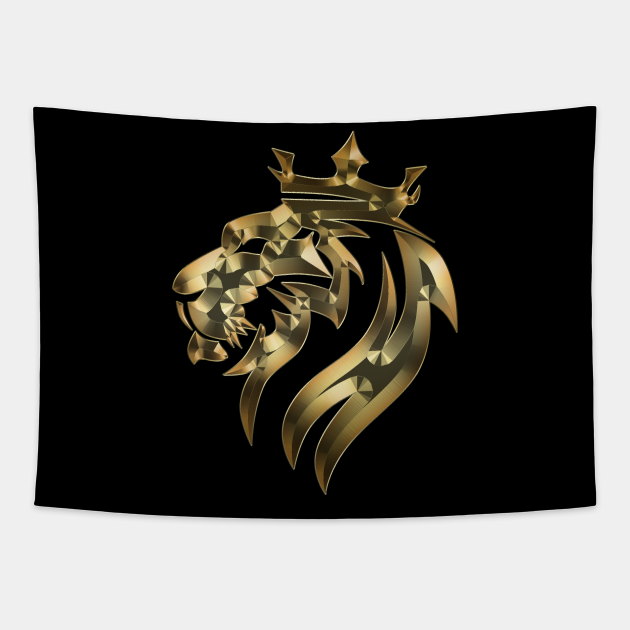 Lion King Logo Gold Edition Lion Tapestry Teepublic Uk