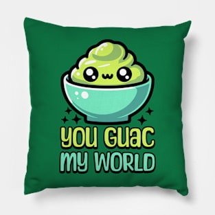 You Guac My World! Cute Guacamole Pun Pillow