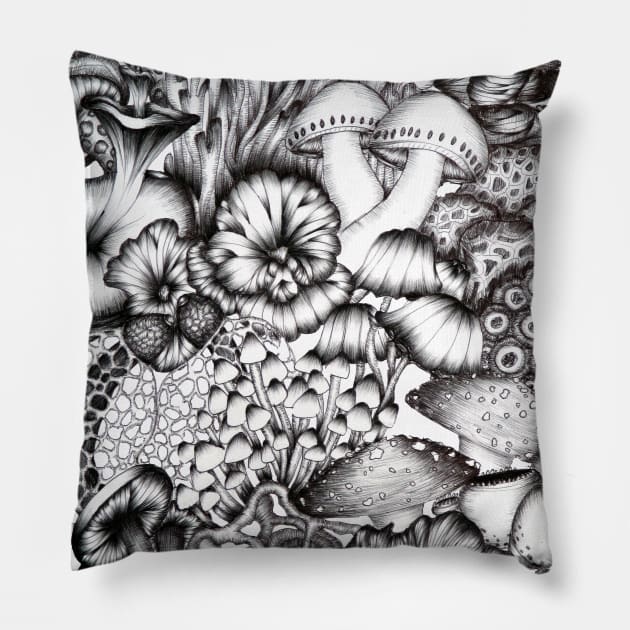 A Medley of Mushrooms Pillow by ECMazur