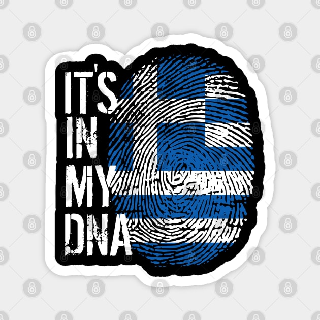 Greece Flag Fingerprint My Story DNA Greek Magnet by Your Culture & Merch