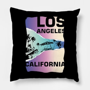 los angles california Beach torn Poster Pillow