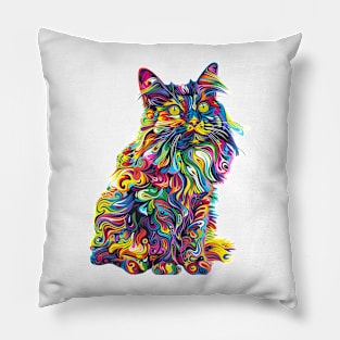 Psychedelic Cat Pillow