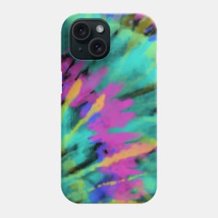 Tie Dye Sunburst Disco Pink Green Blue Phone Case