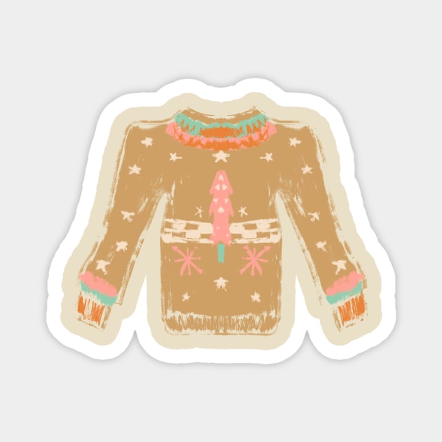 Ugly Sweater Tan Magnet by Dreambigdigitaldesigns