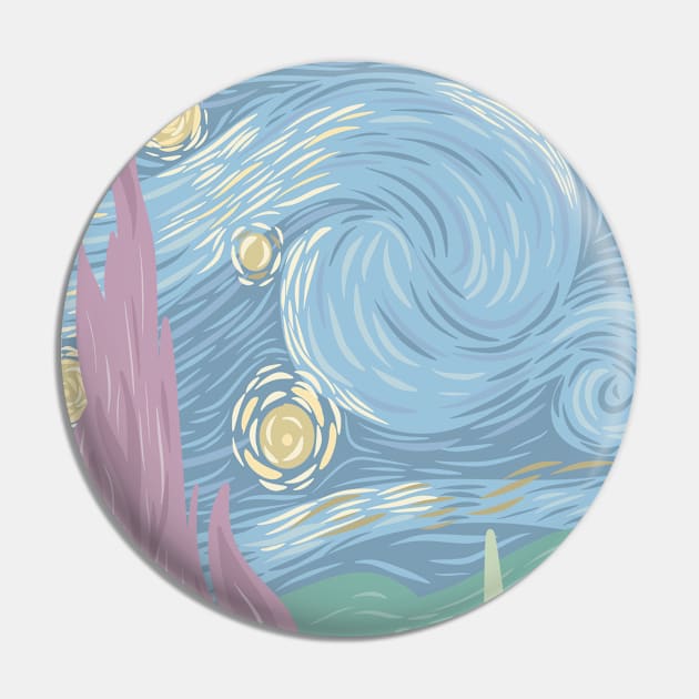 Pastel Starry Night Pin by SugarSaltSpice