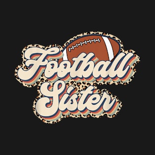 Leopard Retro Football Sister T-Shirt