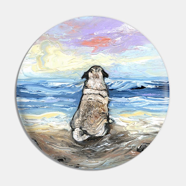 Beach Days - Pug Pin by sagittariusgallery