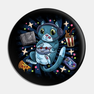 Space Gamer Cat Pin