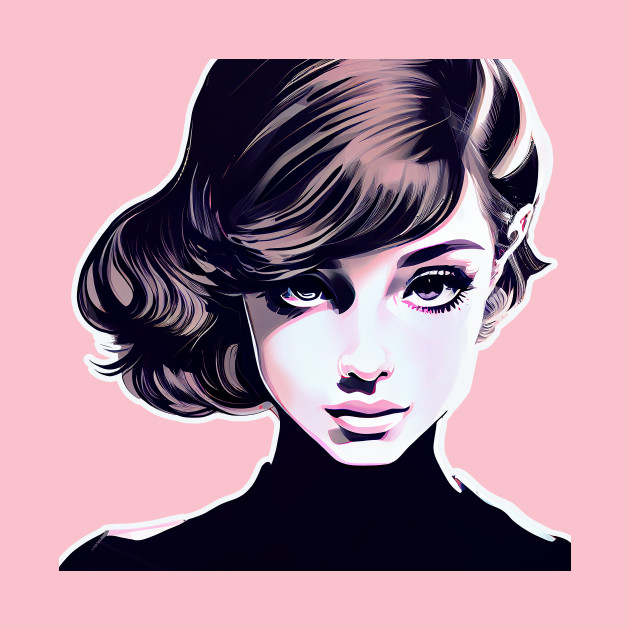 Audrey Hepburn Modern Pop Art Design by ProjectAI