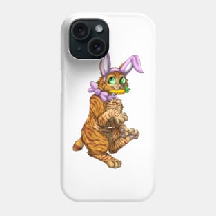 Bobtail BunnyCat: Ginger Tabby (Pink) Phone Case