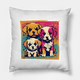 Puppy Pop Art Pillow