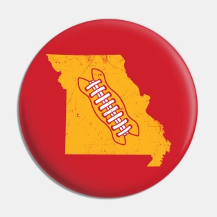 KC Missouri Retro Football - Red Pin