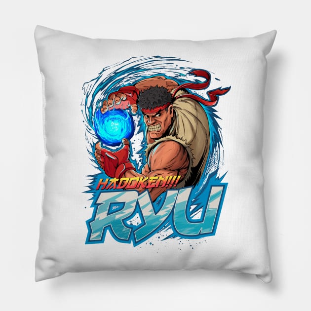 Ryu–Hadoken! Pillow by Ottyag