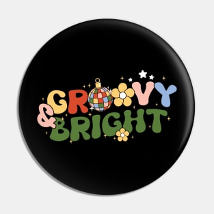 Groovy & Bright Retro Christmas Disco Ball Gift Pin