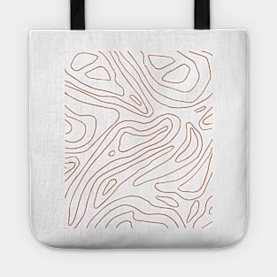 Simple Minimalist Abstract Woby lines Earth Tones Pattern Tote