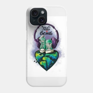 Just keep going in green Phone Case