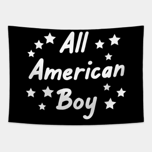 All American Boy Kids July 4th Tapestry