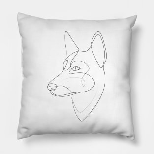 German Shepherd - one line drawing Pillow