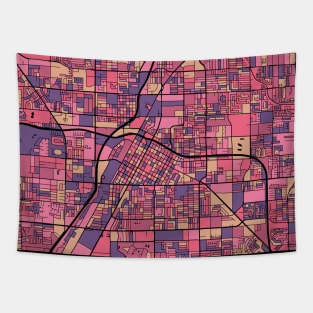 Las Vegas Map Pattern in Purple & Pink Tapestry