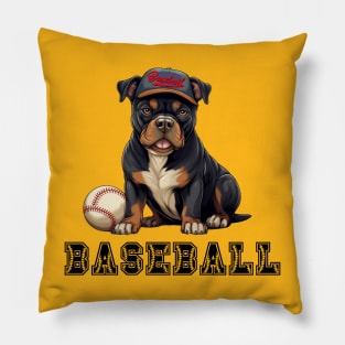 american bully with baseball Pillow