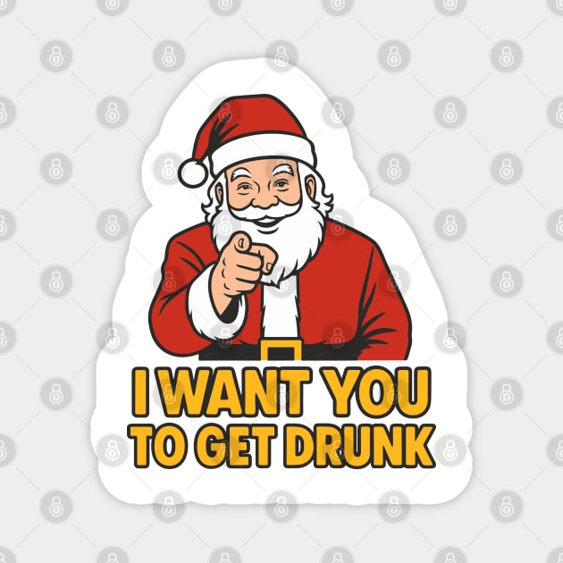 Naughty Santa Christmas Drinking Party Magnet by Anticorporati
