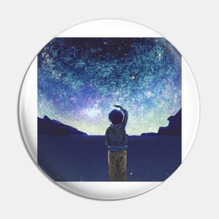 Starry Night Sky of Saturn Pin