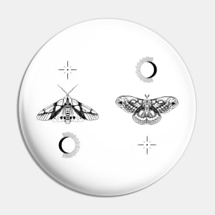 Moths with moon and sun Pin