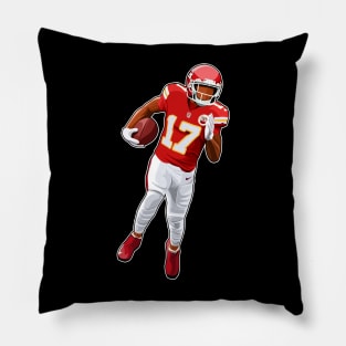 Mecole Hardman #17 Carries The Ball Pillow