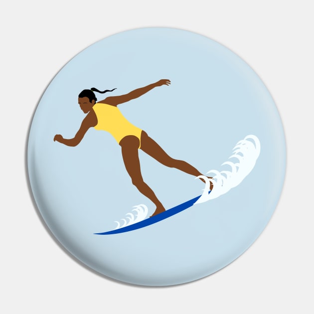 Surfing Brunette Pin by jintetsu