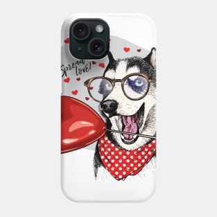 Husky Spread Love, Husky, Husky Dog, Husky Gift, Husky Gifts, Husky Print, Husky Art, Husky Painting, Husky Mom, Husky Dad, Gift For Husky Lover, Husky Lover Gift, Husky Owner, Husky Owner Gifts Phone Case