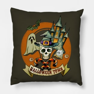 Scary Halloween Town, Haunted Houses Pillow