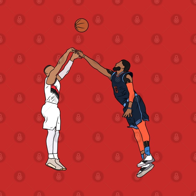 Damian Lillard Game Winner Over Paul George by rattraptees