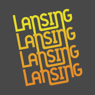 Lansing - Retro Skewed Repeating in Sunset T-Shirt