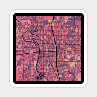 Wichita Map Pattern in Purple & Pink Magnet