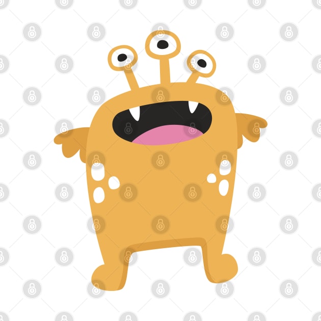 Cute three eyed monster character cartoon by Vizzzual