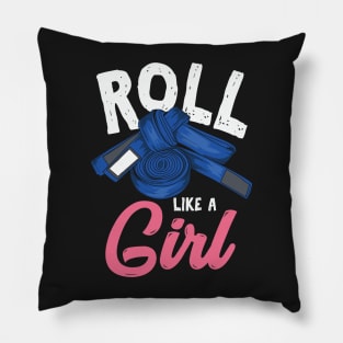 ROLL LIKE A GIRL BJJ GIFT Women Brazilian Jiu Jitsu Mma Pillow