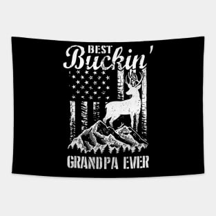 Best Buckin Grandpa Ever Shirt Deer Hunting Tapestry