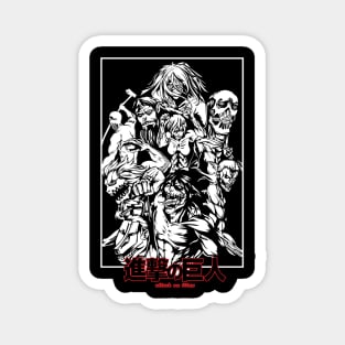 Attack on Titan - All Nine Titans Art Magnet