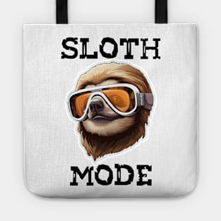 Sloth Wearing Ski Goggles - Sloth Mode (Black Lettering) Tote