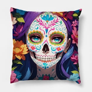 Skull flower cute design Pillow