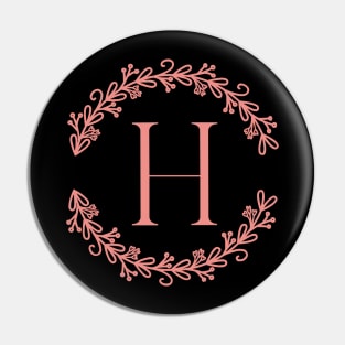 Pink Monogram- Letter H Pin