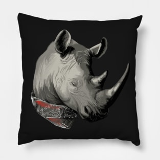 Thug Rhino animal art Pillow