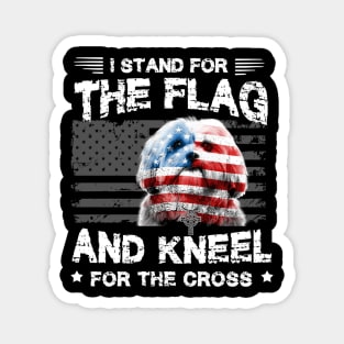 Shih Tzu Dog Stand For The Flag Kneel For Fallen Magnet