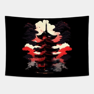 japanese pagoda apocalypse background Tapestry