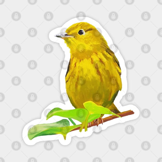 Yellow Warbler bird painting (no background) Magnet by EmilyBickell