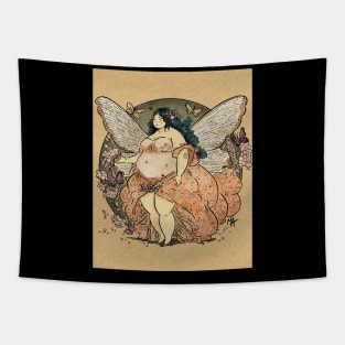 Dreamy chubby fairy (with background) Tapestry