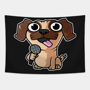 Dog Pug Sing Karaoke Kids Kawaii Neko Anime product Tapestry